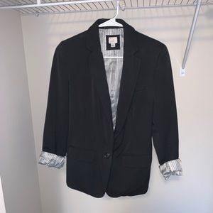 Black Blazer with silk stripe inner lining